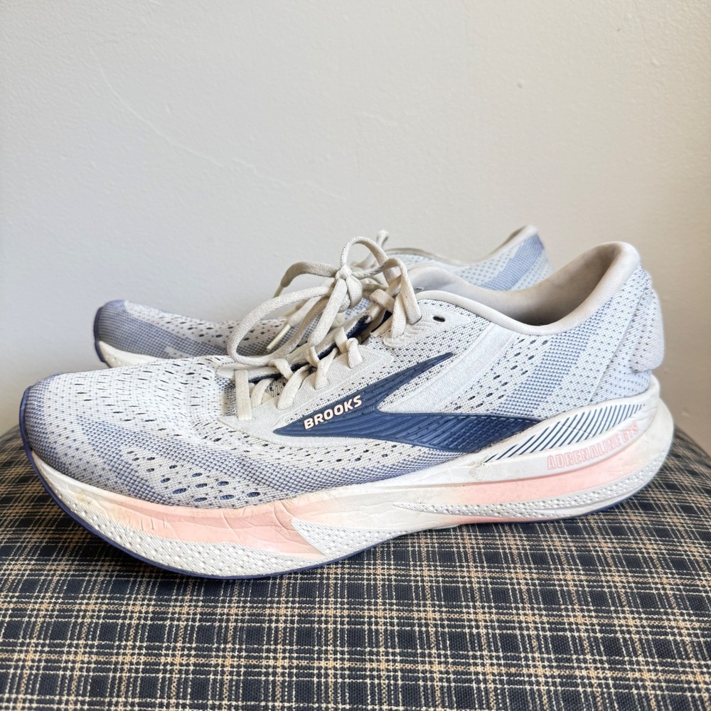 Brooks Adrenaline GTS Supportive Road Running Shoes Size 11 White Blue Pink